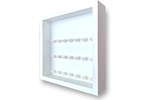 FRAME PUNK FRAMEPUNK Minifigure Display Case - for 21 LEGO Minifigures - Deep for accessories - Wall Mount or Free Stand - Removable Front - White Frame, White Mounts on White