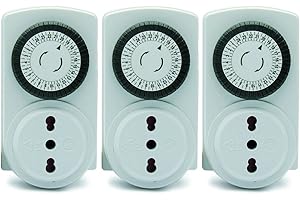 Electraline 3333 Kit 3 pezzi, Programmatore Timer meccanico giornaliero, 3680 W, 250 V, Set di 3
