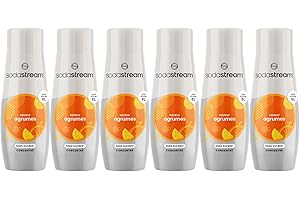 Concentrés SODASTREAM - Lot de 6 concentrés Agrumes sans sucres - Jusqu'a 54L de boissons - 440 ml