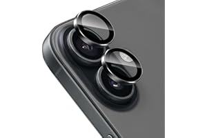 Locofun Pellicola Copri Fotocamera per iPhone 17, Cerchietti Fotocamera, 9H Vetro Temperato Cover Anello Individuale in Metallo, HD Chiaro, (Nero)