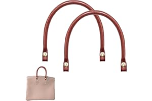 AFCJLTO 2pcs Leder Taschengriffe stabile PU-Leder Ersatzgriffe mit 2 Druckknöpfen für Heimwerker Handtaschen-Riemen, 40cm(braun)