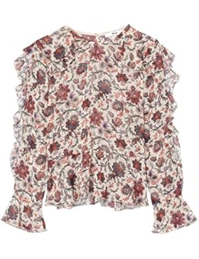 FIND Damen Paisley Rüschenbluse