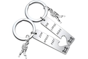 MYOSPARK Zom-bie Apocalypse Partners Broken Heart Keychain Set of 2 Gift for Best Friends Couples