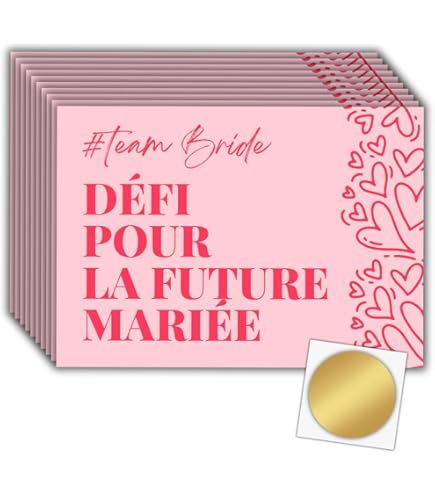 Lot De 6 Cartes à Gratter EVJF - Défis Pour La Future Mariée