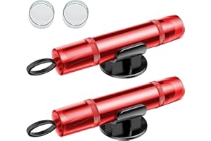 Tefola 2 Pcs Safe Pro X Car Emergency Hammer,Car Escape Tool with Seat Belt Cutter Quick Emergency Window Breaker Escape Safety Hammer,Car Windscreen Breaker & Safe Pro X Emergency Tool (Red)