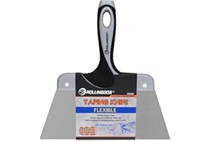 ROLLINGDOG Filling Knife Scraper-220mm Taping Knife with Stainless Steel,Plastering Tool with Ergonomic Rubber Handle,for Plaster Scraping,Repairing Drywall