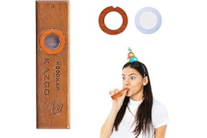 Kazoo Bambini Legno, FainFun Kazoo in Legno, Kazoo con 2 Membrane, Kazoo Professionale in Legno per Accompagnamento per Chitarre, Violini, Ukuleleo, Wooden Kazoo per Bambini e Adulti