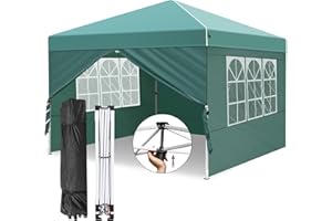 Zarfmiya 3x3m Faltpavillon Pavillon | Wasserdicht & robust | UV-Schutz 50+ | Einfacher Aufbau mit Pop-Up-Klicksystem | Vielseitiges Outdoor-/Partyzelt inkl. Rolltasche-Grün