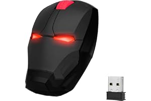 WFB Wireless Mouse Cool Gaming Mice with USB Receiver Less Noise2.4G Portable Mobile Optical Computer Mouse for Notebook PC Laptop Computer MacBook (Black)