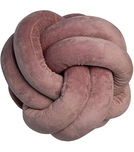 Coussin Boule Nœud En Peluche – 28x28 Cm, Décoration Enfant, Antidéstressant (Rouge)