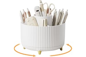 Haphome Schreibtisch Organizer Stiftehalter Drehbar Kinder - 360° Rotierende Stiftehalter Schreibtisch Organizer mit 5 Fächern Für Büro Schule Bleistift und Andere Schreibwaren Aufbewahrung