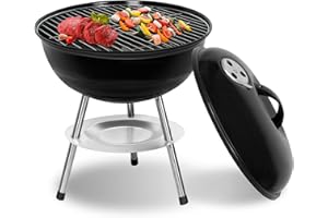 SunJas Barbacoa de carbón de leña barbacoa portátil desmontable para barbacoa al aire libre de jardín, camping y picnic (para 3-5 personas)