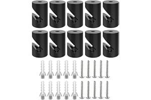 OASHISU Decentratore a V da Soffitto per Cavi Elettrici, Decentratore a Soffitto, Decentratore Cavo Elettrico, Decentratore Lampadario, Gancio da Soffitto o Parete, Fermacavo, 10 PEZZI (NERO)