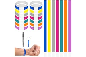 SUEVUT 702 PCS Eintrittsbänder Einlassbänder, Wasserdicht Event Armbänder, 7 Farben Einlassbändchen Partybänder, mit Pfeife und Stift, Einlassbändchen zur Kontrolle und Sicherheit,Veranstaltungen und Events