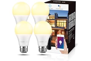 Lepro E27 Smart Lampe, 9W Smart Glühlampen WLAN LED Birnen WiFi LED Light Bulb 806LM Smart Home Lampen Dimmbare Birne, 2.4 GHz, Dimmbares Warmes Licht, Kompatibel mit Alexa Echo, Google Home, 4 Pack