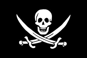 TrendClub100® Fahne Flagge „Pirat Piraten Jolly Roger, Jack Rackham“ - 150x90 cm / 90x150cm