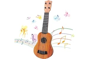 OUCONGK Guitarra Infantil, 38cm Guitarra Juguete, Mini Guitarra Niño, Ukelele Soprano, Instrumento de Ukelele, Juguete Musical de Guitarra, para Niños, Pequeños, Principiantes, Niños Niñas, Regalo