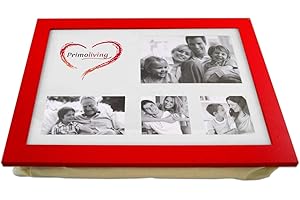 PrimoLiving Knietablett mit Fotorahmen - 43 x 32,5 x 8 cm – Tablett als Laptopunterlage – Sofa oder Bett-Tablett – P-424