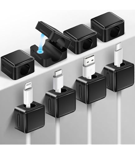 UGREEEN 6 Pièces Organisateur De Câble Magnétique Clips De Câbles