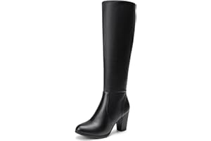DREAM PAIRS Women's Chunky Heel Knee High and Up Boots
