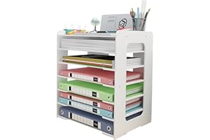 HGGZEG Organizer da ufficio, organizer per scrivania, con ripiani per lettere, per documenti formato A4, per casa, ufficio e scuola (7 ripiani)