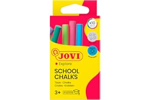 Jovi Kreda tablicowa Classcolor (bez kurzu, bardzo dobre oddawanie barw, łatwa do czyszczenia, średnica 0,9 cm) 10 sztuk, posortowane pod względem koloru, w pudełku