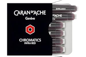 Caran D'Ache 8021-070 - Pack de 6 cartuchos de tinta estilográfica, color rojo