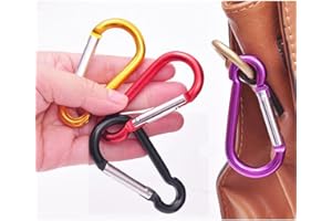 Szaerfa 6 PCS Mini Serrure en Aluminium Porte-clés en Aluminium Mousqueton Snap Escalade Crochet pour Randonnée en Plein Air Camping Random Couleur