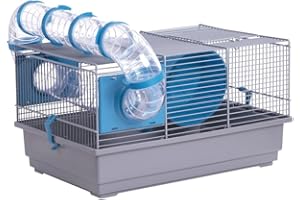 VOLTREGA Jaula de ratón Tubos, 39 x 25,5 x 22 cm, Color Gris