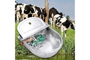 MOGOULUA Automatische Tränkebecken mit Kupfer Schwimmerventil Große Kapazität Edelstahl Rindertränke Farming Tränke Schaf Viehtränke für Hund Automatischer Trinknapf für Pferd