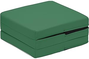 Maxus Sports Cube Small Z Bed for Kids Sleepover Portable Chair for Sitting Comfy and Light Weight Fold Out Bed Sofa for Living Room with Waterproof Removable Cover (Green)