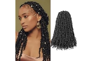 Passion Twist Crochet Hair 14 pulgadas corto Passion Twist Hair Pretwisted 8 paquetes Crochet Passion Twist YDDM Pre-Looped Crochet Twist Extensión de cabello trenzado sintético (14 pulgadas, 1B#)
