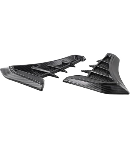 Autocollants Fibre Carbone Pour Grilles D'aération Latérales - Universel, Couleur Noir Carbone, Amélioration Esthétique Auto