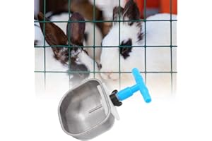 YUMILI Tazón de agua – 5 piezas de acero inoxidable automático bebedor de conejo bebedor pezón agua potable conejo bebedero accesorio de granja (L)