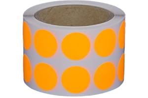 SIMHOA Markierungspunkte/Klebepunkte auf Rolle - Ø 20 mm - 1.000 Stück (Leuchtorange)