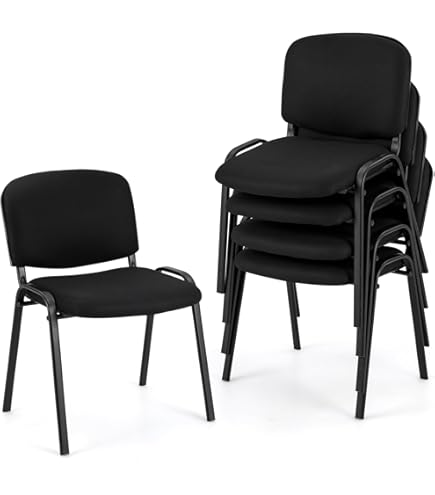 BRB 2 Kunststoffstühle Schwarz - Stapelbare Besucherstühle Mit Verchromtem Gestell