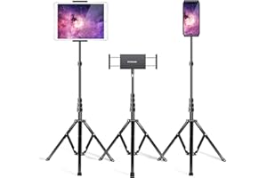 elitehood Integrated iPad Stand Floor, 360 Degree Rotating iPad Tripod Stand, Adjustable 65” Tablet Tripod Holder Mount for Stream/Watching, Compatible with 4.7-13” Tablet, iPhone and Cell Phone - FT3