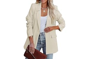 MGizo DtiSpectrum Blazer de Mujer - Chaqueta de Traje Holgada de un Solo Pecho con Abertura Frontal para el Trabajo, Chaquetas de Negocios con Cuello de Solapa y Manga Larga.