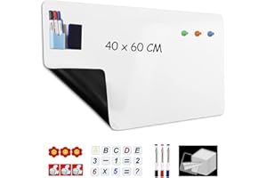 WVWMYM Whiteboard Folie Magnetisch,Magnetisch Selbstklebend Weißwandtafel Folie,Feste Adhäsion Magnetischer Whiteboard Anzug DIY Kühlschrank Folie für Schulen, Büros und Haushalte(40 * 60CM)