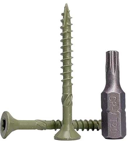 SKIR‘CO  Pack Of 50 Pcs  Green Anti Corrosion Finish 4.0 X 40 Mm Timber Decking Screws Wood Type 17 Countersunk Torx Head 21442 - View #5