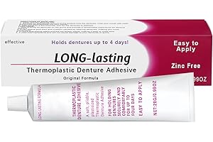 CROWNLITE Thermoplastic Denture Adhesive Cream, Comfortable Non-Glue Long Holding Reliner, Convenient Dental Glue for Teeth, Improves Fit, Comfort and Stability, Long Lasting Secure Hold
