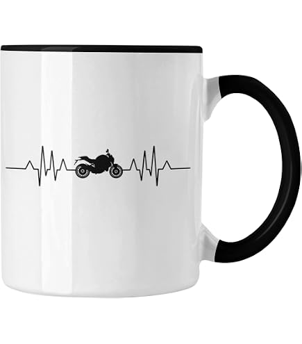 Tasse Céramique Moto Samunshi 300 Ml - Motif Motos Et Inscription 'Moto' - Passe Au Lave-vaisselle
