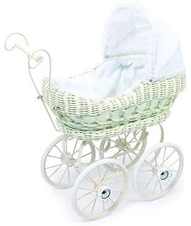 legler grey wicker dolls pram
