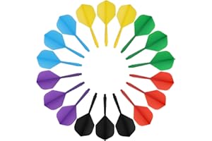GlamRays Jeu De 18 Ailettes De Fléchettes Standard, Ailettes pour Fléchettes À Pointe en Acier/À Pointe en Plastique Souple, Accessoires De Remplacement D'Ailettes De Fléchettes