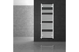 ECD Germany Radiatore Scaldasalviette Termoarredo da Bagno Moderno in Acciaio Bianco Sahara - 500 x 1600 mm - Bianco - dritto con attacco laterale - Scaldasalviette Asciugamani 50x160cm non elettrico