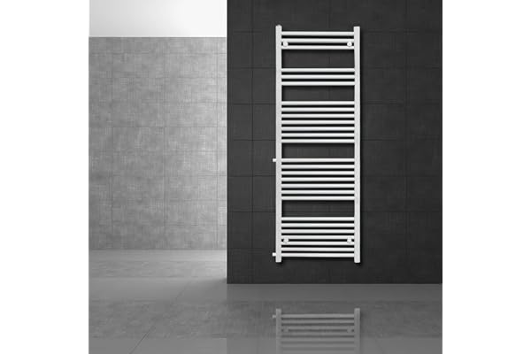 LuxeBath Badrumsradiator Sahara 500x1600 mm Vit, Rak Vattenburen Design, Sidoanslutning CC 650 mm, Handdukstork för Renovering Byte av Värmeapparat i Högkvalitativt Stål för Effektiv Badrumsvärme