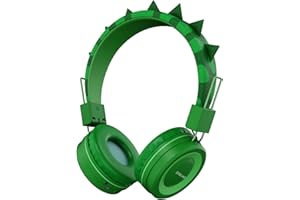 Simjar Kinder Bluetooth Kopfhörer mit Mikrofon für Schule, Dinosaurier Over-Ear Kinder Wireless Kopfhörer mit Lautstärkeregler 94 dB, Faltbares verstellbares Kopfband für iPad/Flugzeug/Reisen