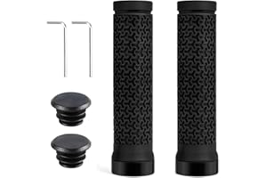 ANEI 2PCS Bike Handlebar Grips Professional Mountain Bike Grips Soft Rubber Non-Slip Cycling Grips Single Lock-on Cycle Handlebar for Scooter Cruiser Tricycle Wheel Chair Mountain L1S2A