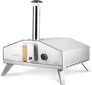h.koenig Forno a gas per Pizza GINO536, acciaio inossidabile, superficie 40  x 40 cm, pietra in cordierite, fino a 450 °C, termometro e paletta per  pizza integrati : Amazon.it: Casa e cucina