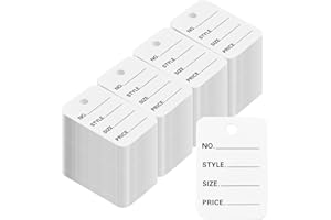 Anseom 1000Pcs Etiquetas de Precio, 3.5cmx5cm Mini Etiquetas de Precio de Papel Blanco, Etiquetas de Marcado para Ropa, Etiquetas Regalo Perforadas para Ropa Zapatos Sombrero